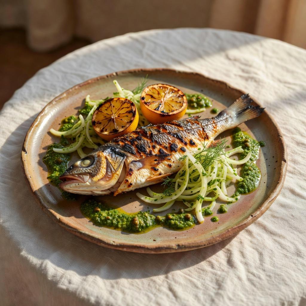Whole Grilled Sea Bass